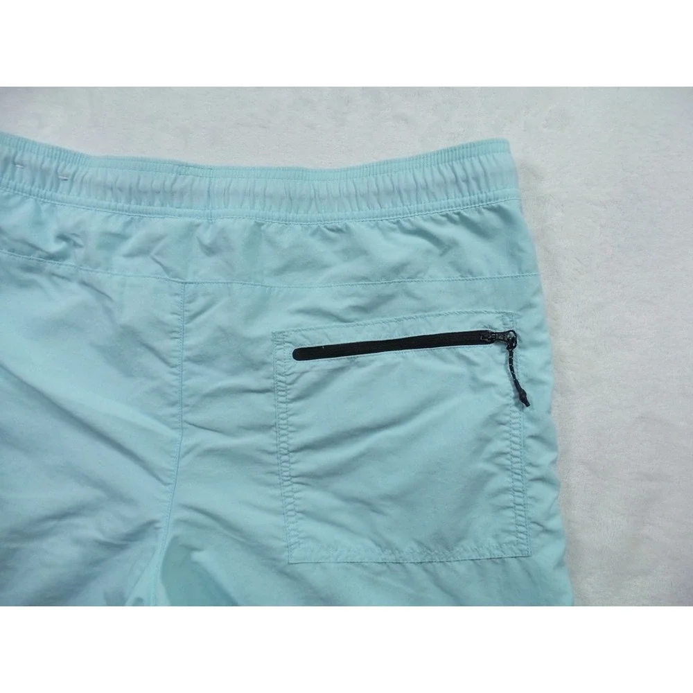American Eagle Shorts Mens Large Blue Swim Trunks Zip Pockets Drawstring Stretch